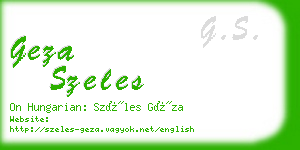 geza szeles business card